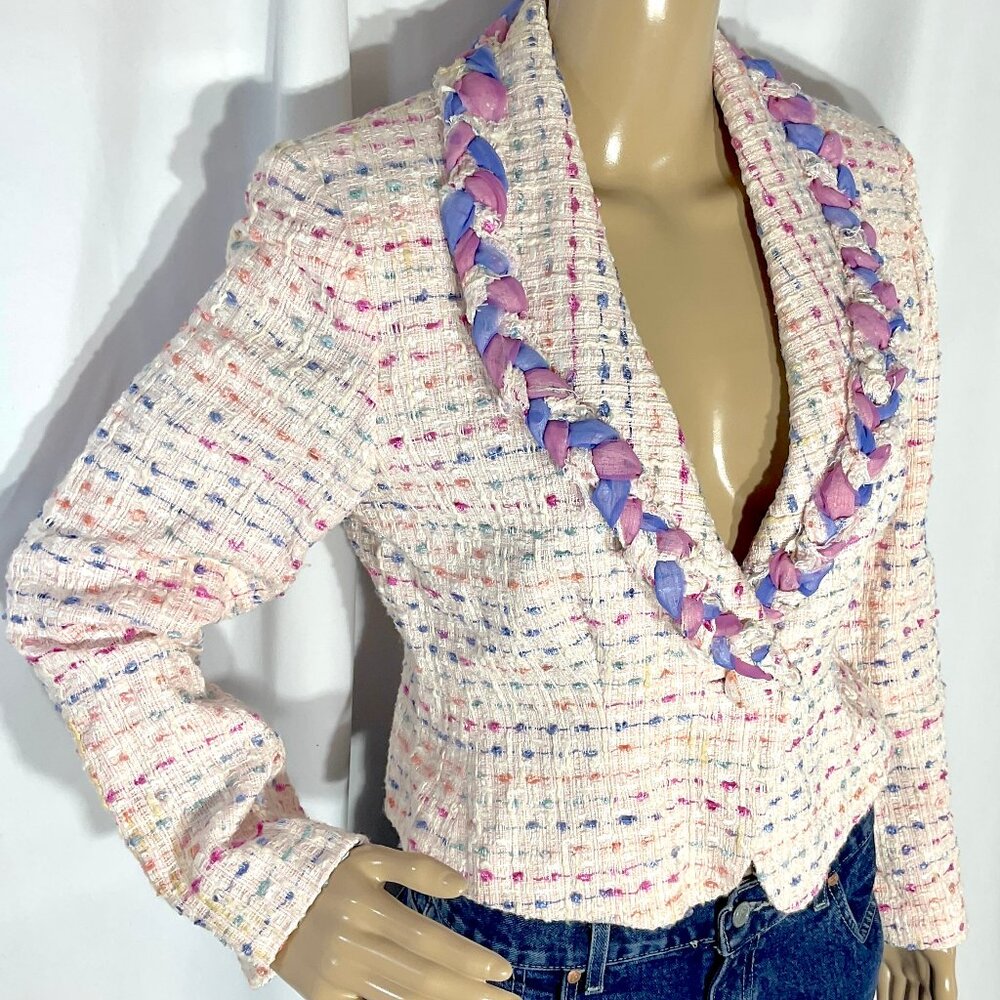 Bigio Sz 8 Petite Multicolor Blazer/Jacket in Pastels Womens